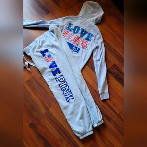 Vintage rare! Love pink velour track suit